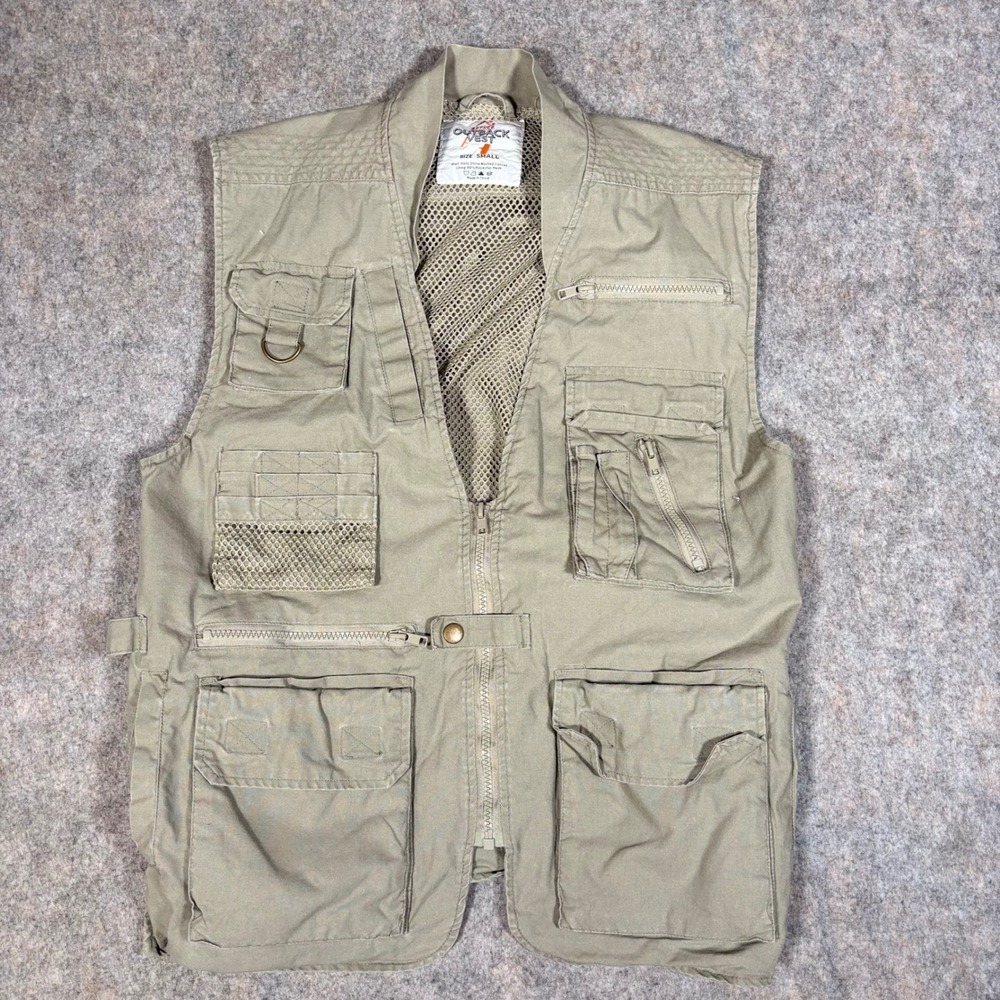 Rothco Outback Vest Mens S Khaki Stone Washed Canvas Utility Fishing Gorpcore